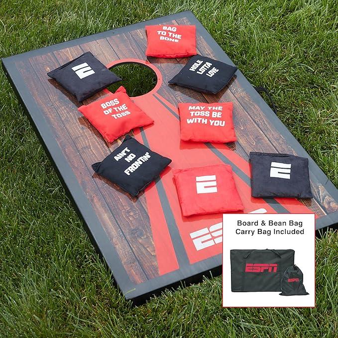 ESPN Cornhole Board Set Includes Bean Bags and Travel Case