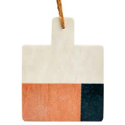 Lexi Home Timeless Kitchen Collection Coastal 3 Tone Marble Charcuterie Board With Handle