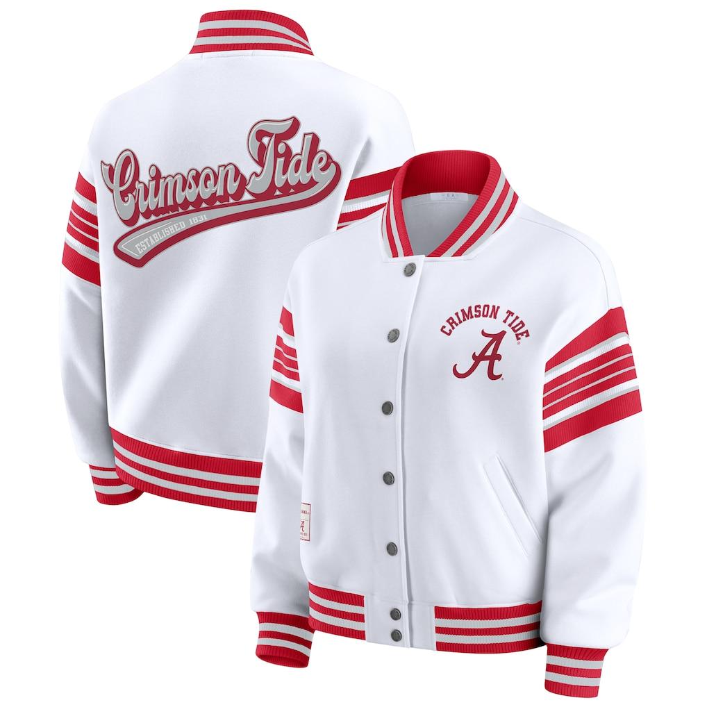 Alabama Crimson Tide WEAR by Erin Andrews Women's Satin Stitch Full-Snap Fleece Sweatshirt Jacket