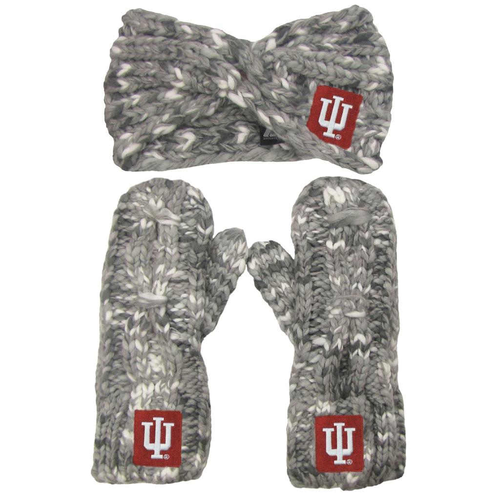 Indiana Hoosiers ZooZatz Women's Logo Marled Headband and Mitten Set