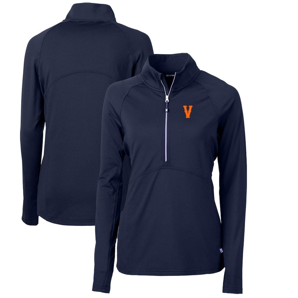 Virginia Cavaliers Vintage Cutter & Buck Women's Adapt Eco Knit Stretch Recycled Half-Zip Pullover Top