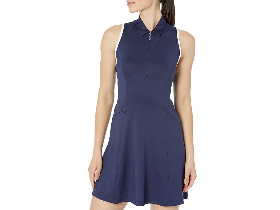 Callaway Racerback Flounce Dress (Peacoat) Women's Clothing