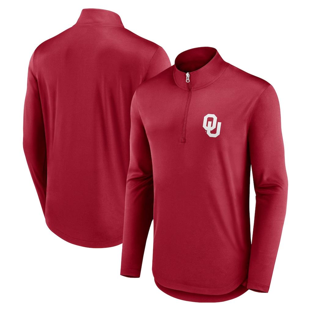 Oklahoma Sooners Fanatics Quarterback Mock Neck Quarter-Zip Top