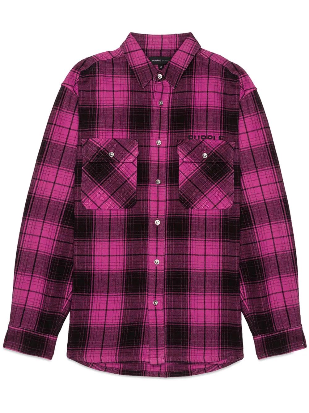 Purple Brand checked cotton shirt