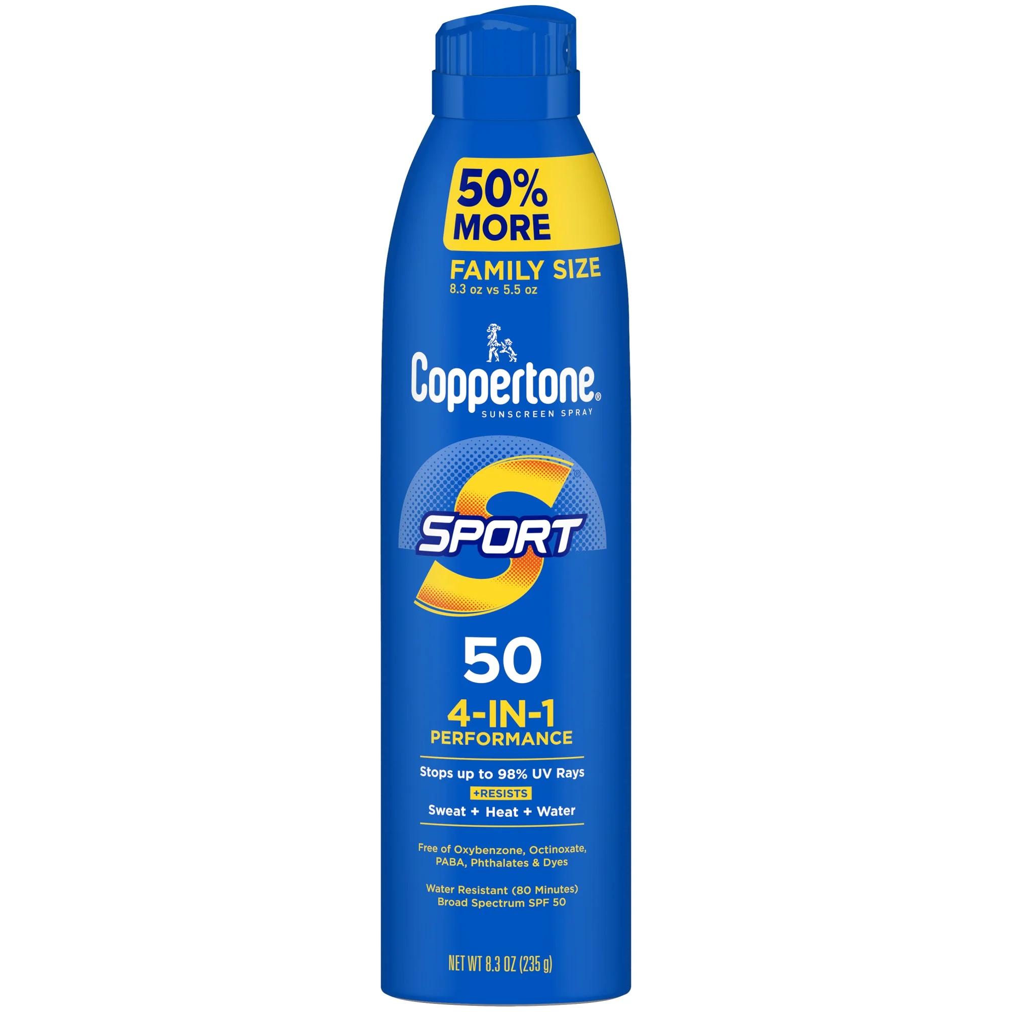 Coppertone Sport Sunscreen Spray  SPF 50 Spray Sunscreen  8.3 oz