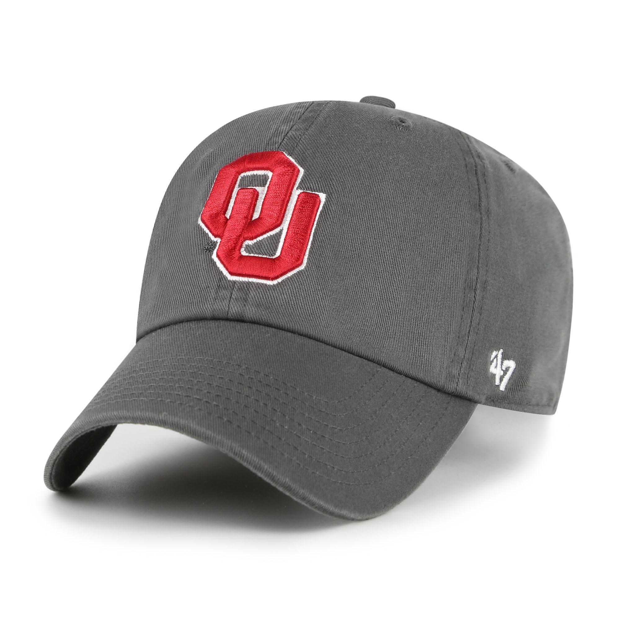 Men's '47 Charcoal Oklahoma Sooners Clean Up Adjustable Hat