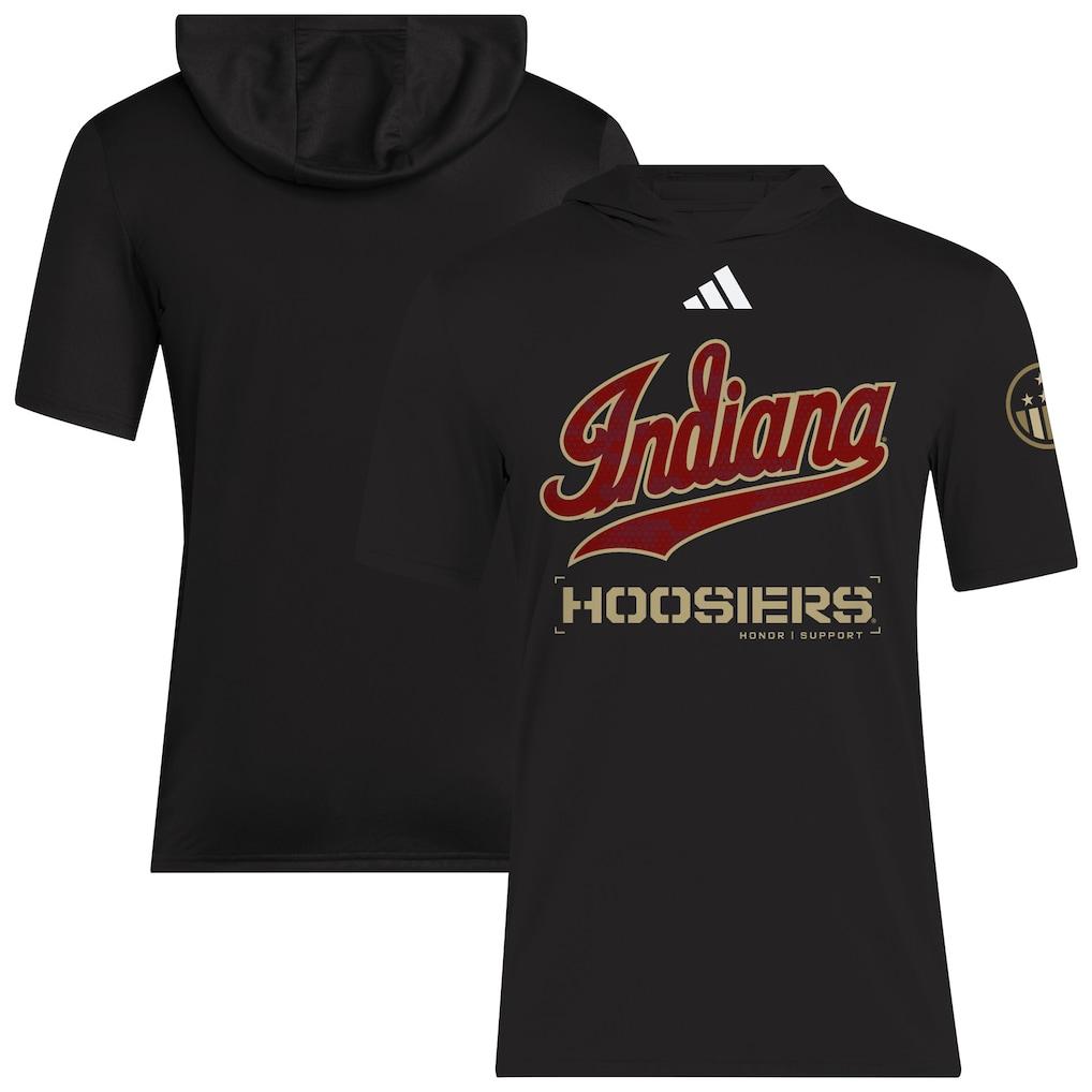 Indiana Hoosiers adidas 2025 Military Appreciation AEROREADY Hooded T-Shirt