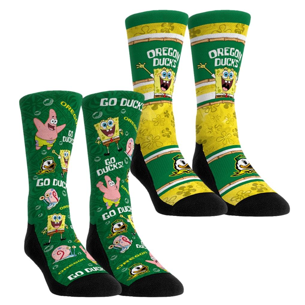 Oregon Ducks Rock Em Socks Unisex SpongeBob SquarePants Two-Pack Crew Socks Set