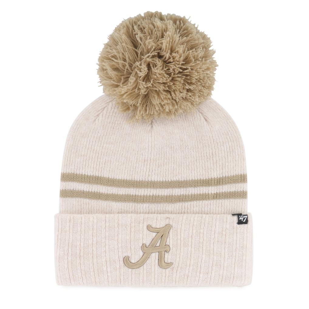 Alabama Crimson Tide '47 Women's Core & Inline Latte Cuffed Knit Hat with Pom