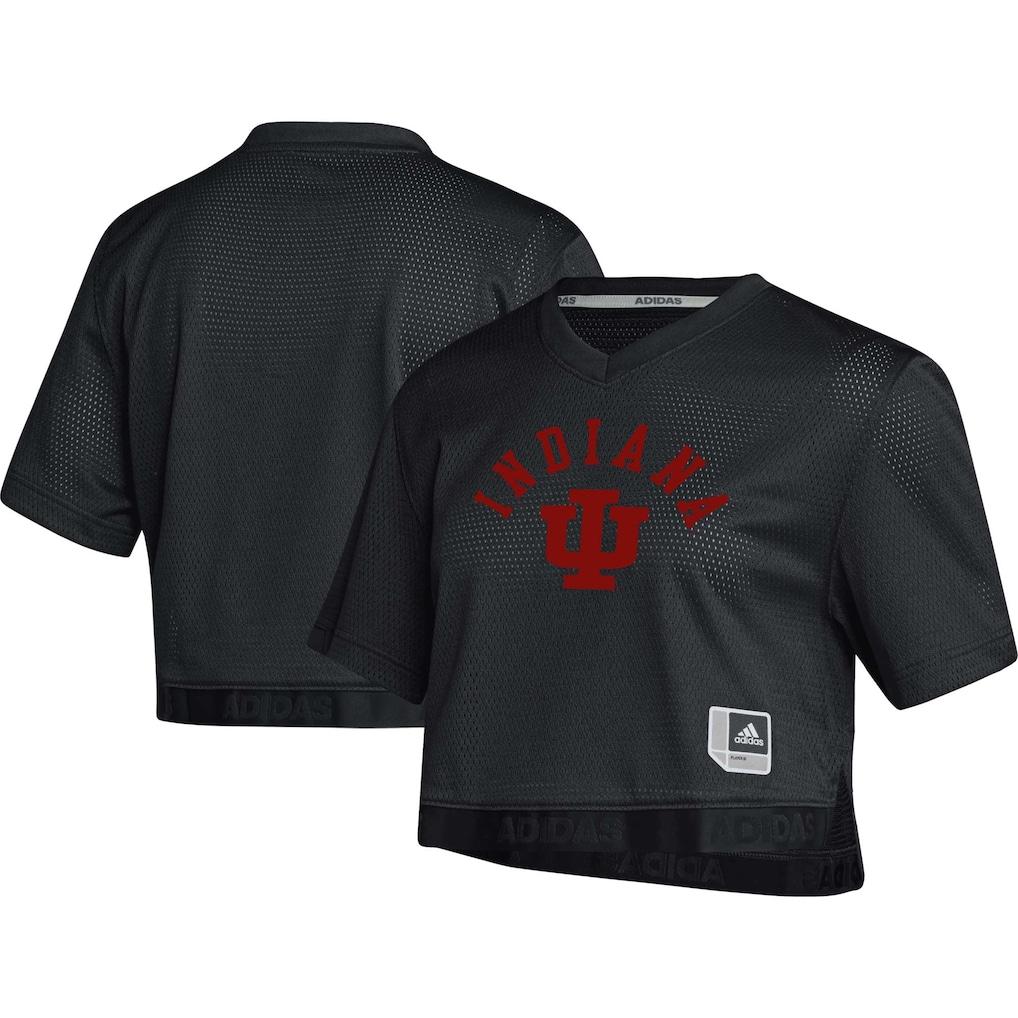 Indiana Hoosiers adidas Women's Primegreen V-Neck Cropped Jersey