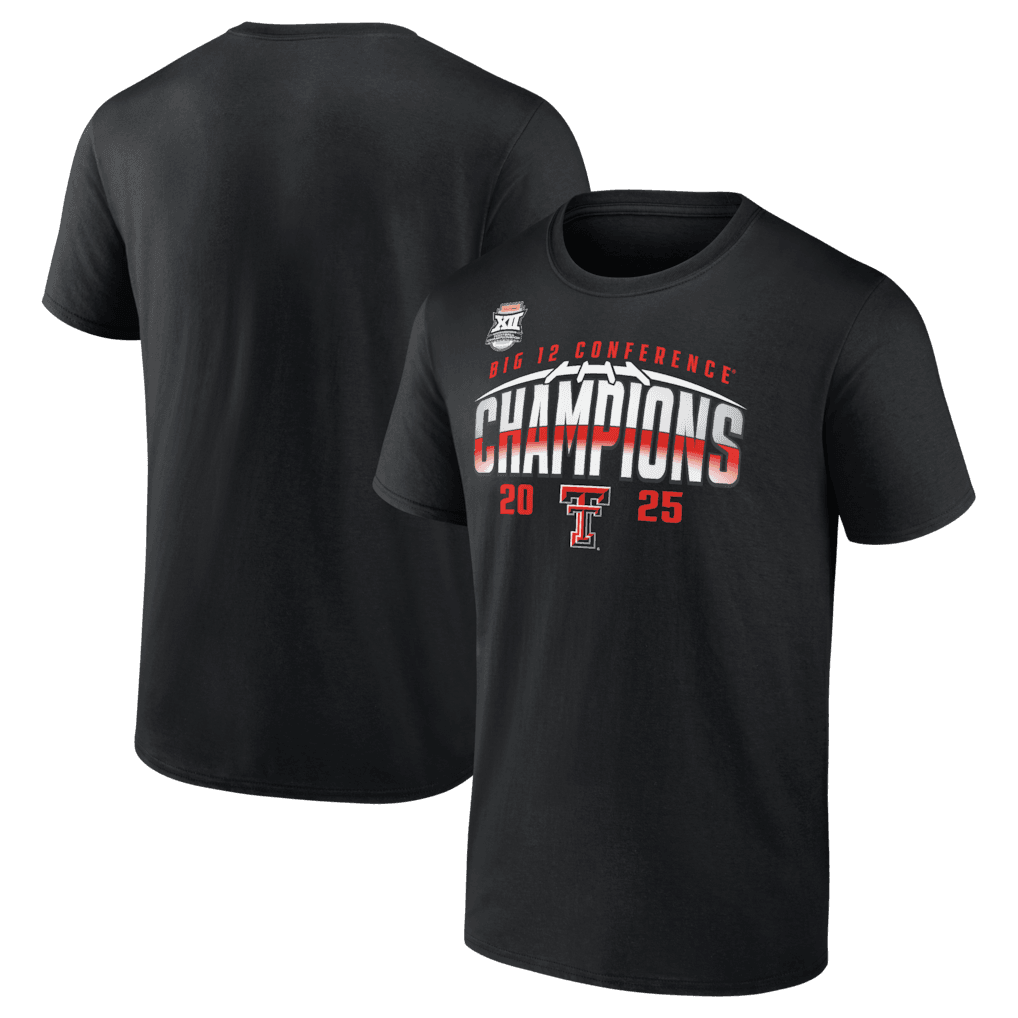 Texas Tech Red Raiders 2025 Big 12 Football Champions Endzone Speed T-Shirt