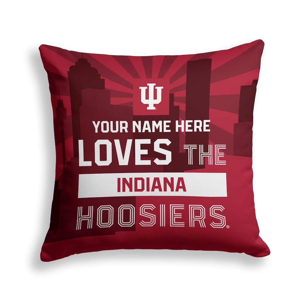 Indiana Hoosiers Pegasus 18" x 18" City Skyline Personalized Decor Pillow