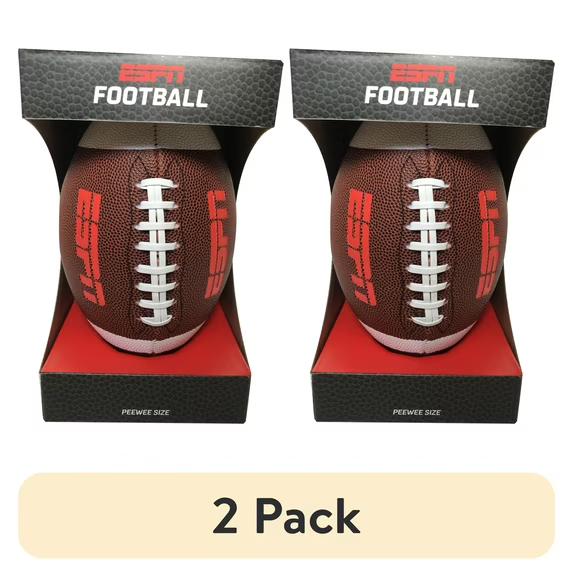 (2 pack) ESPN XR1 Pee Wee Size Football with Anti-Skid Composite Material