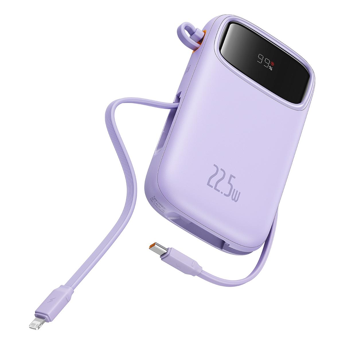 Baseus Portable Charger Power Bank,22.5W 10000mAh Fast Charging Portable Phone Charger, Purple - Purple