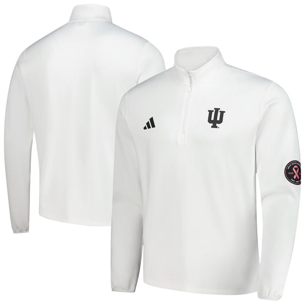 Indiana Hoosiers adidas Wear Pink Quarter-Zip Pullover