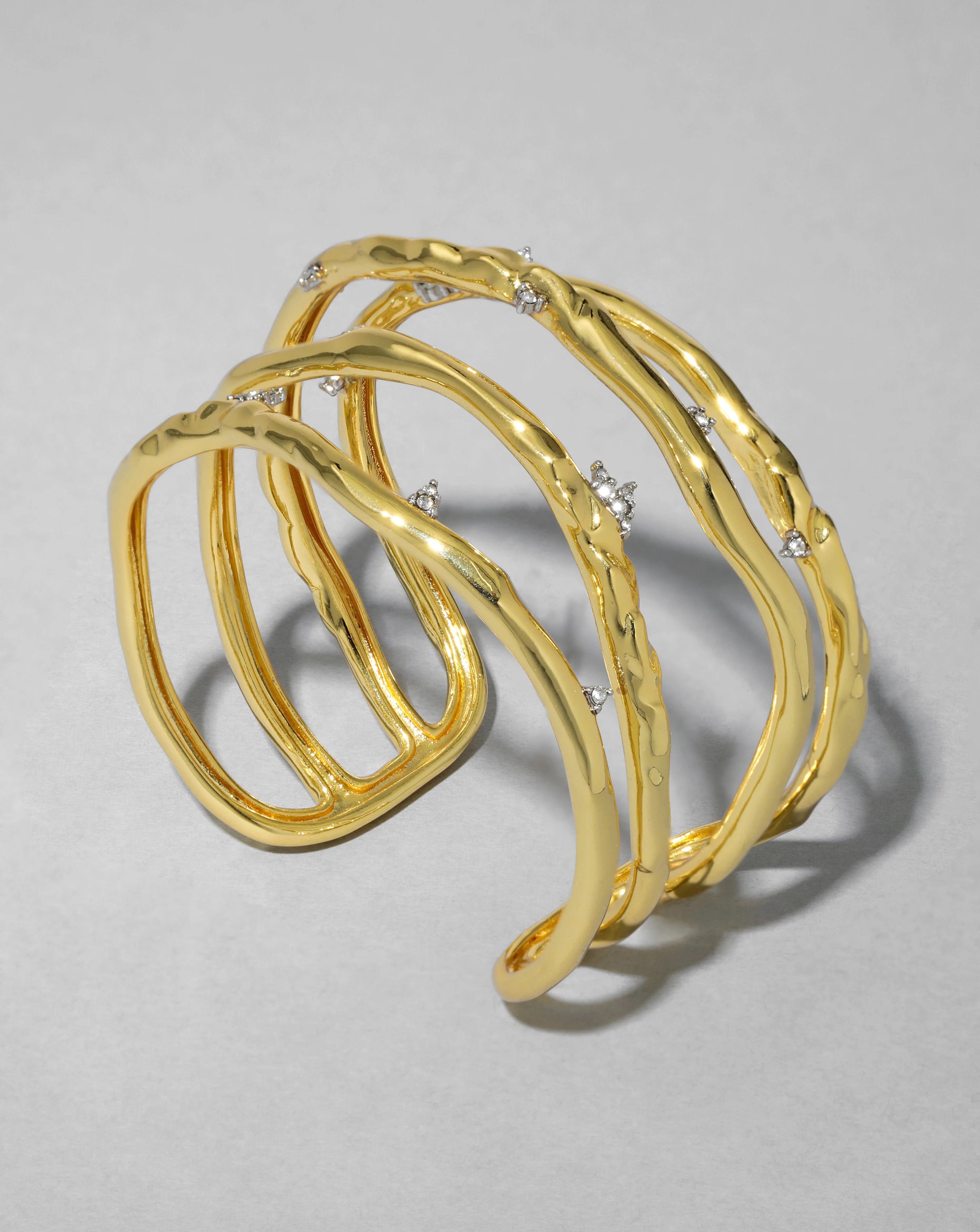 Alexis Bittar Brut Crystal Thorn Orbit Cuff Bracelet