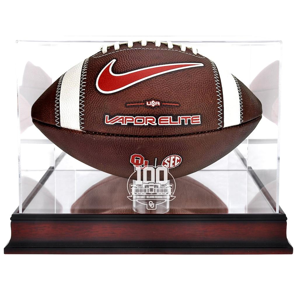 Oklahoma Sooners Fanatics Authentic 100th Anniversary Mahogany Football Display Case