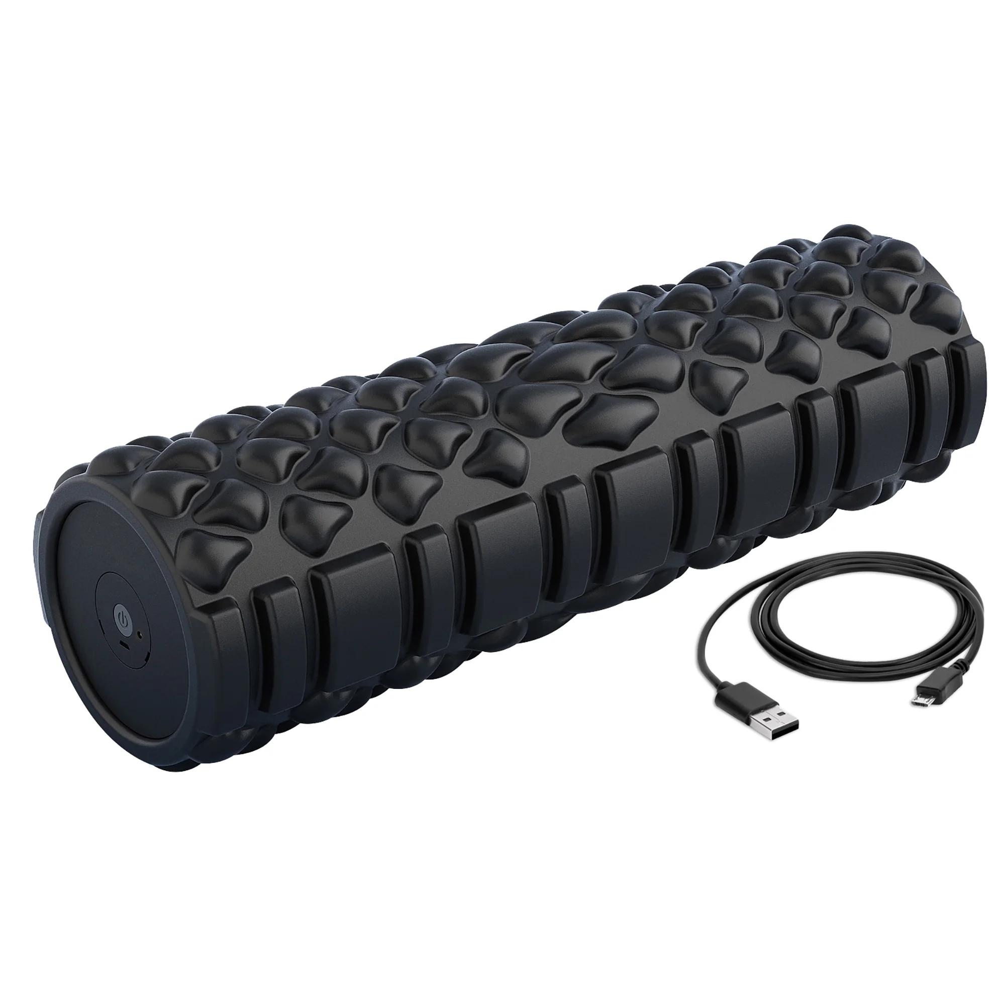 Athletic Works 3-Speed Vibrating Fitness Foam Roller  Rechargeable  Full Body Recovery Roller  Black