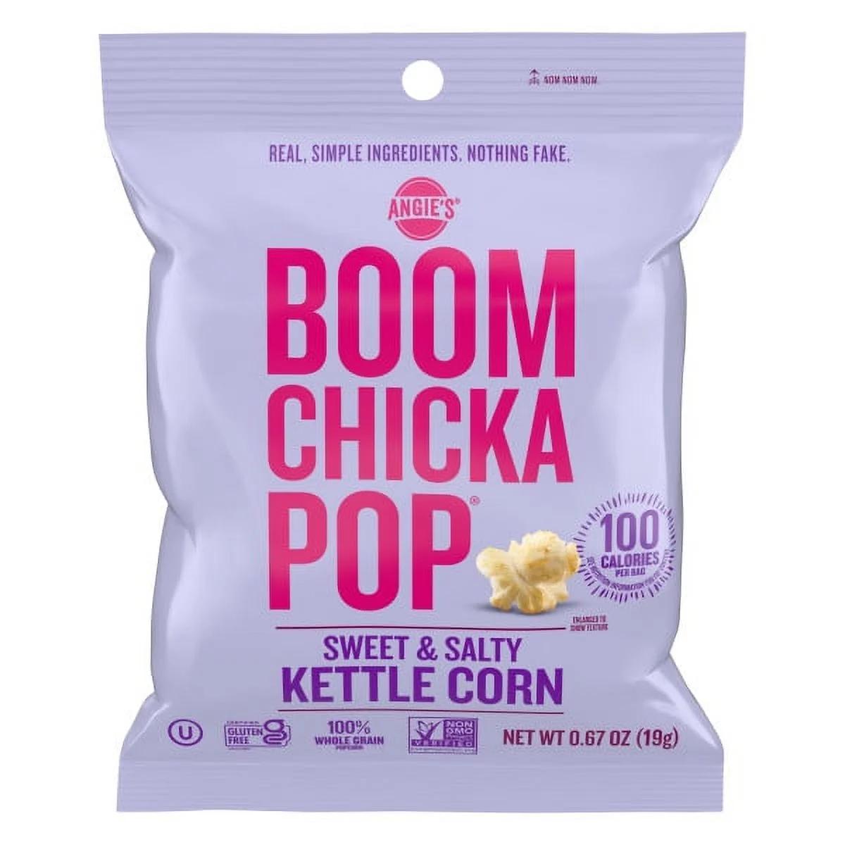 Angie s BOOMCHICKAPOP Sweet & Salty Kettle Corn Popcorn 28ct Multi-Pack (28) .67 oz Individual Bags