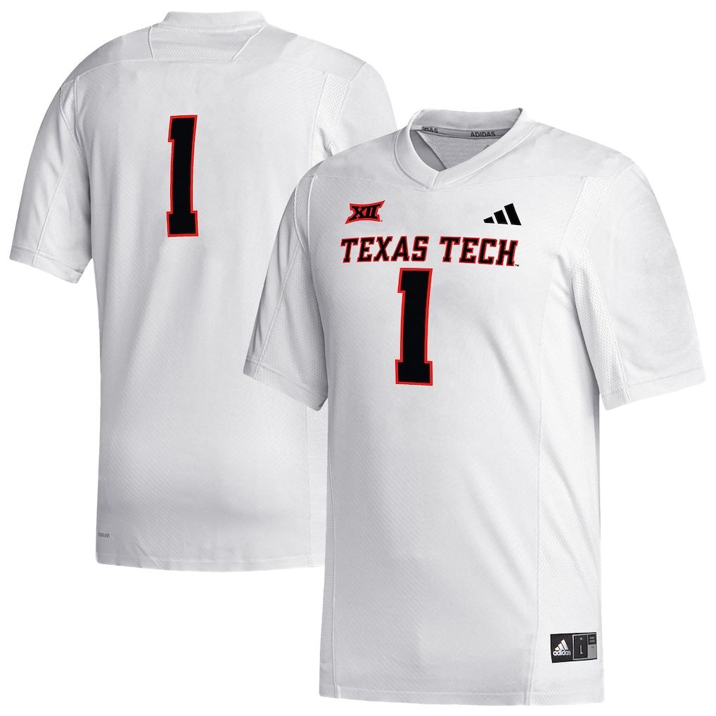 #1 Texas Tech Red Raiders adidas Replica Football Jersey