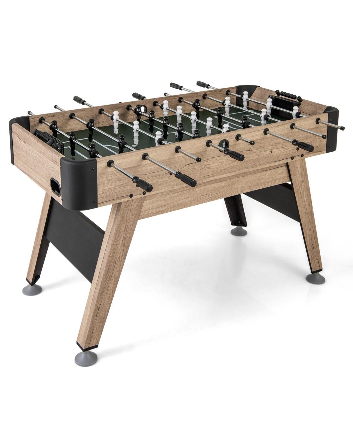 Kuyotq 54 Inch Foosball Table Arcade Soccer Game Table with 2 Balls and 26 Players - Natural