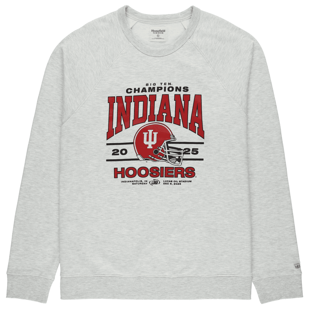 Indiana Hoosiers Homefield Unisex 2025 Big Ten Football Champions Tri-Blend Fleece Sweatshirt