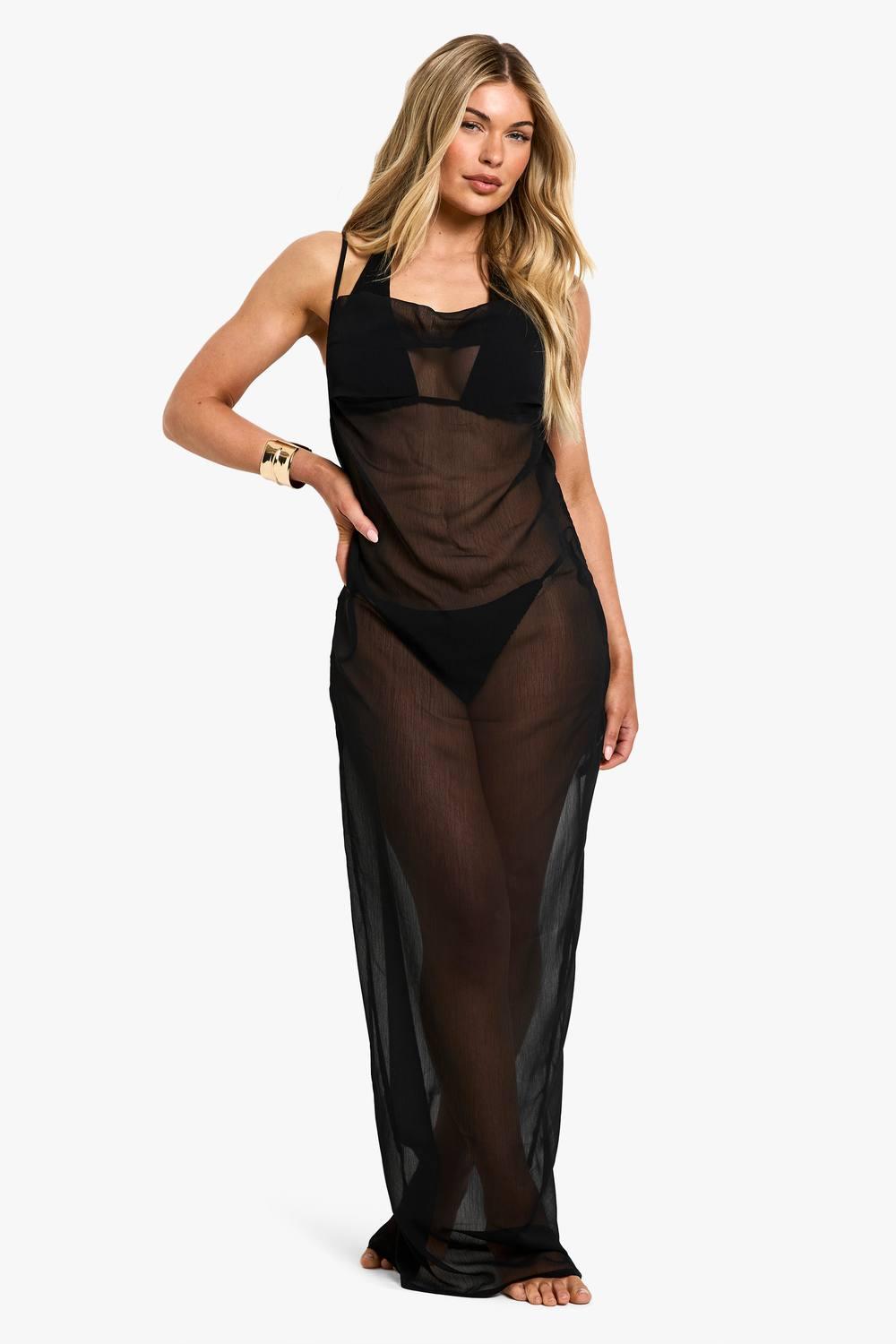 Womens Beachwear Essentials Cowl Neck Maxi Dress